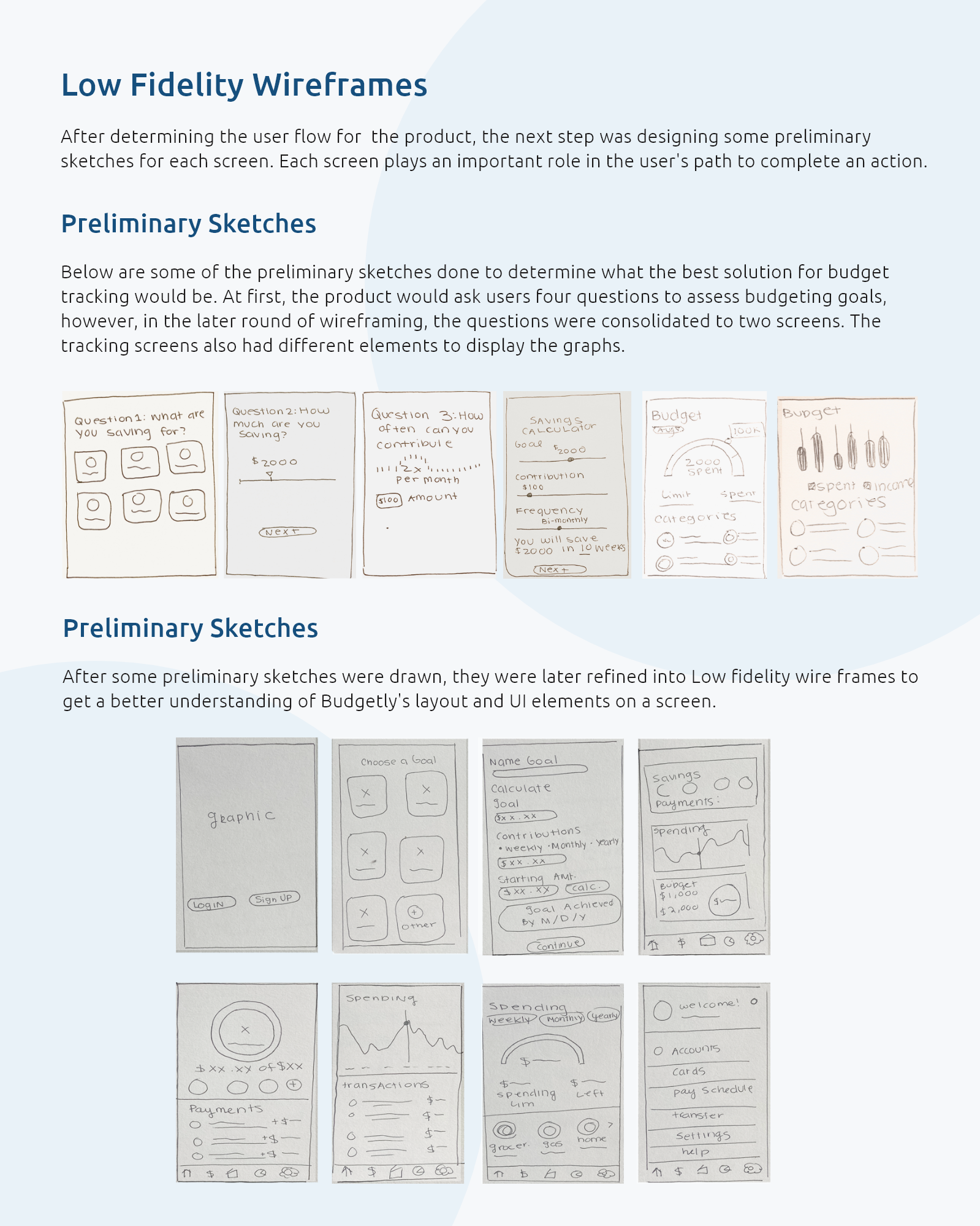 low fidelity wireframes