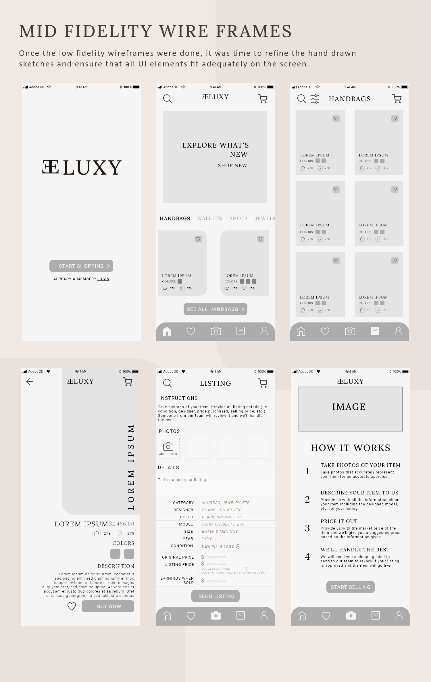 mid fidelity wireframes